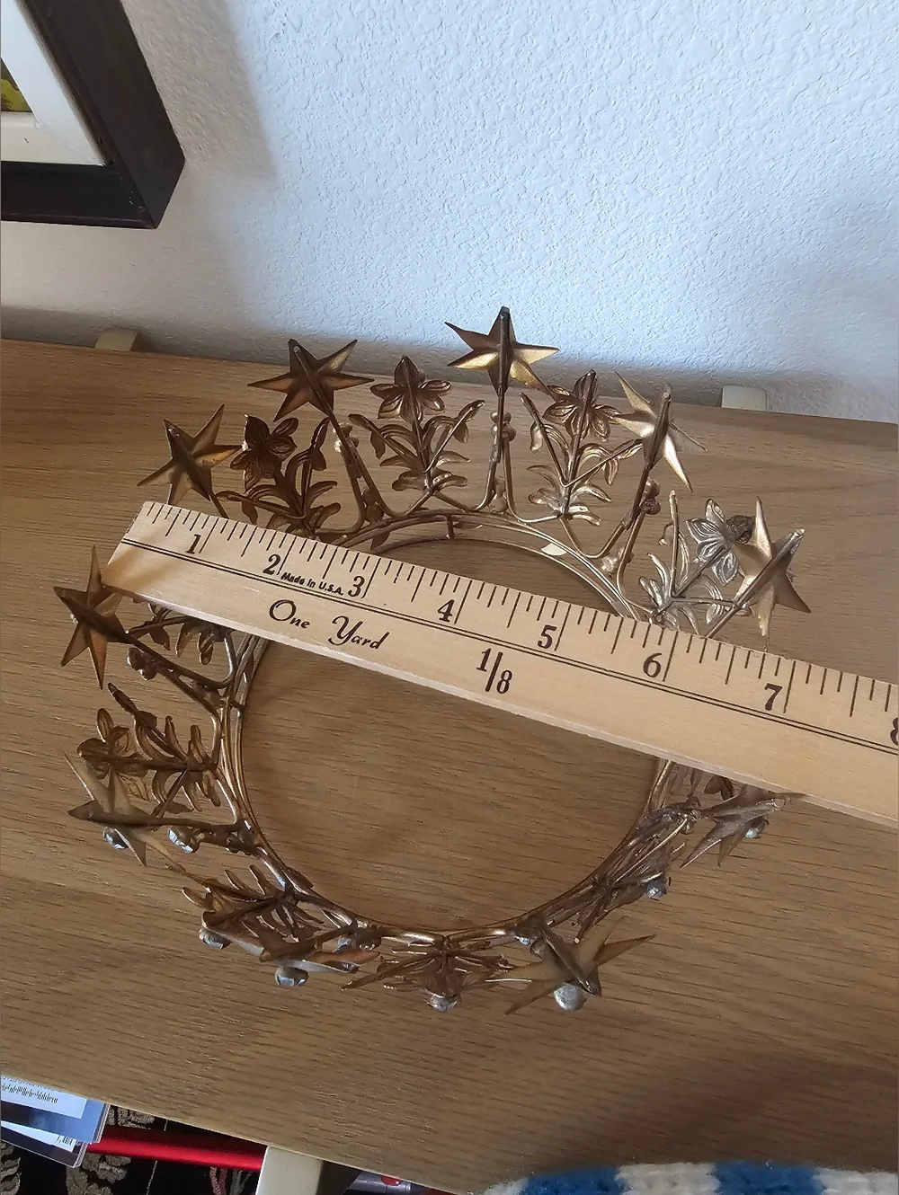 Anthropologie Vintage Style French Crown Starry Corona Santos Terrain Gold